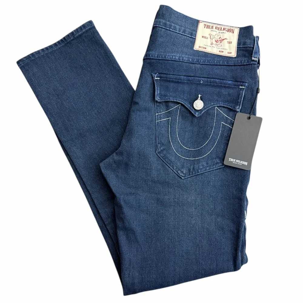 True Religion Rocco Relaxed Skinny Jeans Men’s‎ 33 Dark Wash NWT